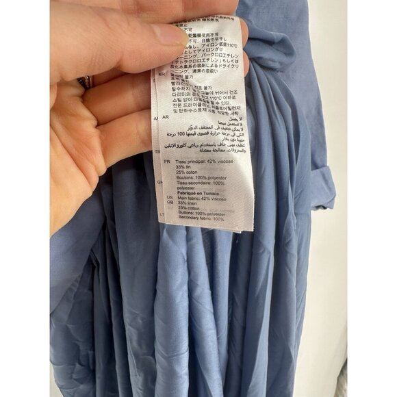 SANDRO Paty Wrap Effect Shantung Satin Midi Dress Women’s 6 Read - Picture 11 of 13